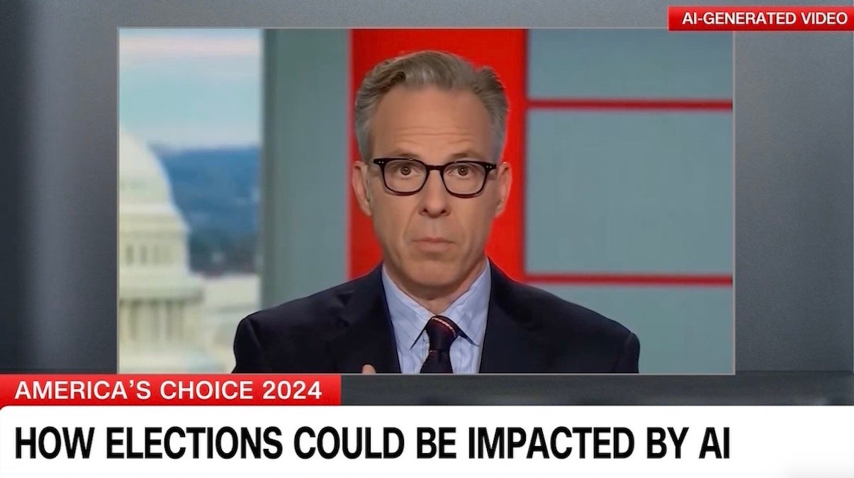 Jake Tapper Uses Deepfake of Himself to Sound Alarm About Possible AI Election Interference | Video